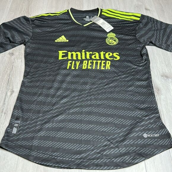 Adidas Madrid 22/23‎ Third Shirt with Modric 10  Black/Lime Green Size 2XL NWT - Picture 6 of 8